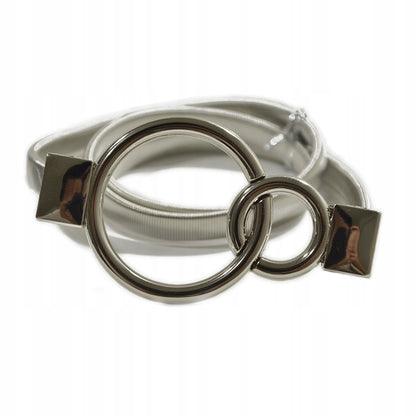 Cinturón elástico de muelle de mujer – plateado