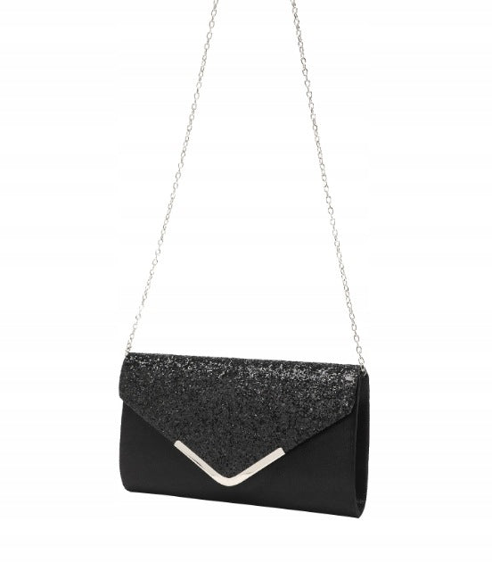 Glitzer-Clutch – schwarz