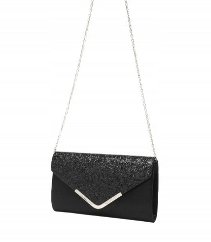 Glitzer-Clutch – schwarz