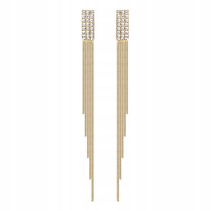 Drop Earrings with Rhinestones – Silver-Tone & Gold-Tone