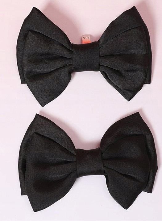 Satin Bow Shoe Clips – Black