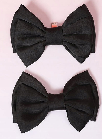 Satin Bow Shoe Clips – Black