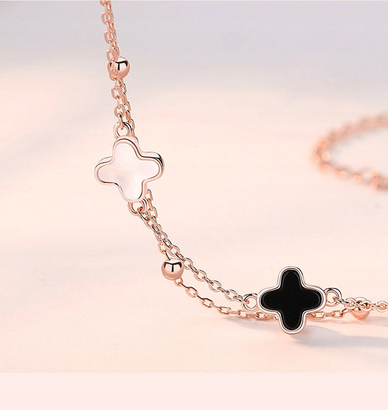 Sterling Silver Bracelet – Pink & Gold-Tone