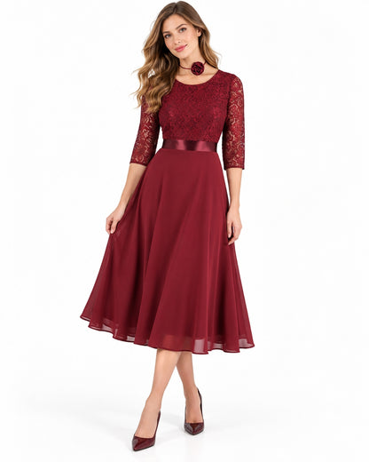 Sukienka ESTERA | color:bordowy