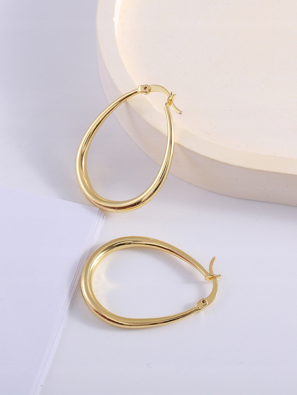 Elegant Women's Gold-Tone Stud Earrings
