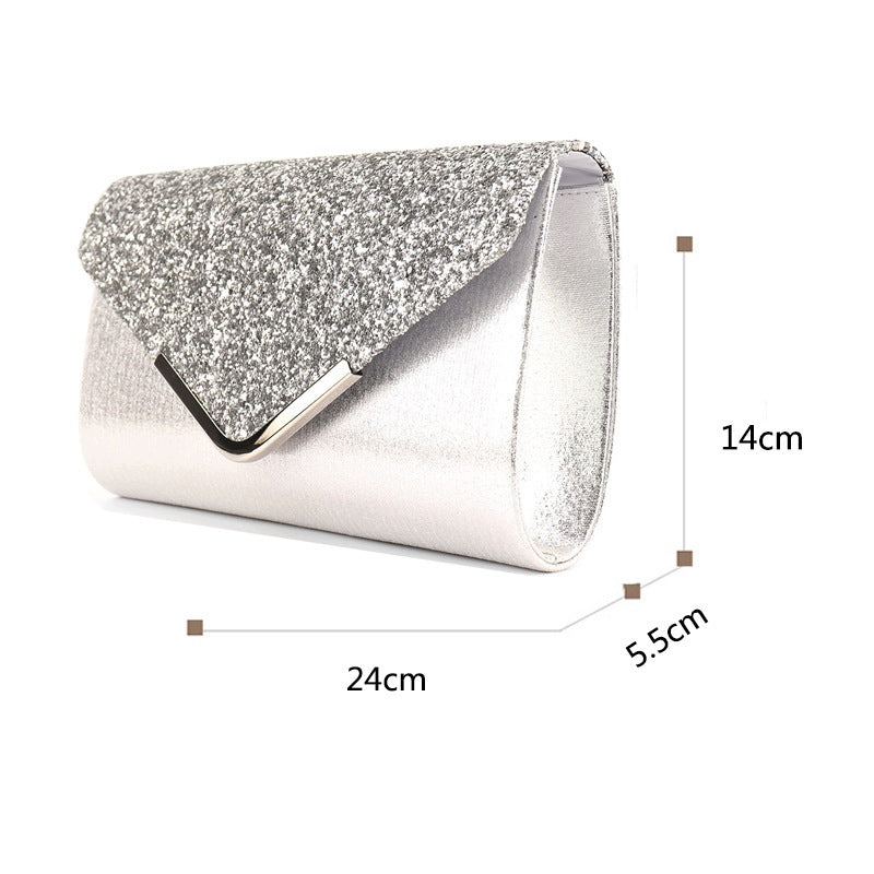 Glitzer-Clutch – silberfarben