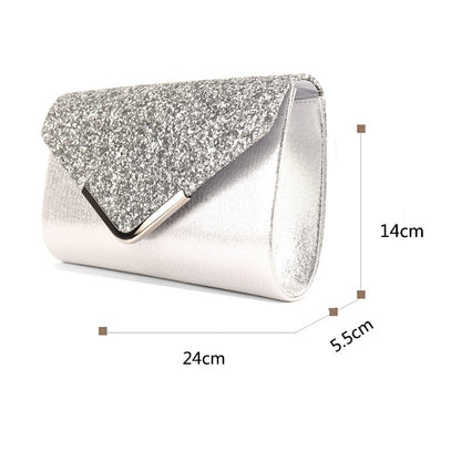 Glitzer-Clutch – silberfarben