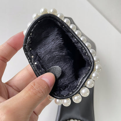 Gants en similicuir pour femme – noir
