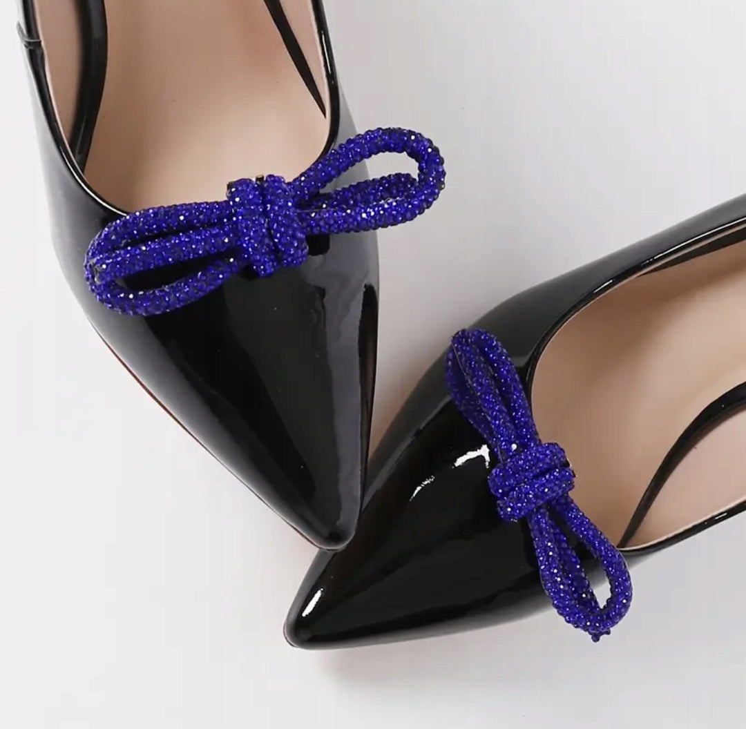 Schuhclips mit Schleifen und Zirkonia