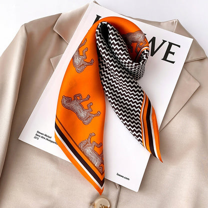 Foulard effet soie pour femme 70 × 70 cm
