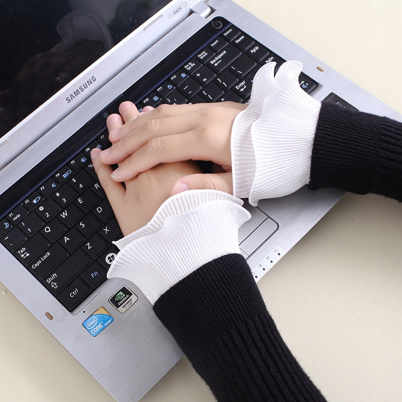 Elegant White Detachable Cuffs — Decorative Wrist Accessories