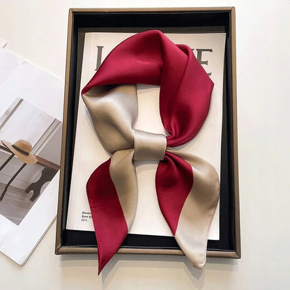 Women's Printed Silk-Effect Square Scarf — Gift Idea, 70×70 cm