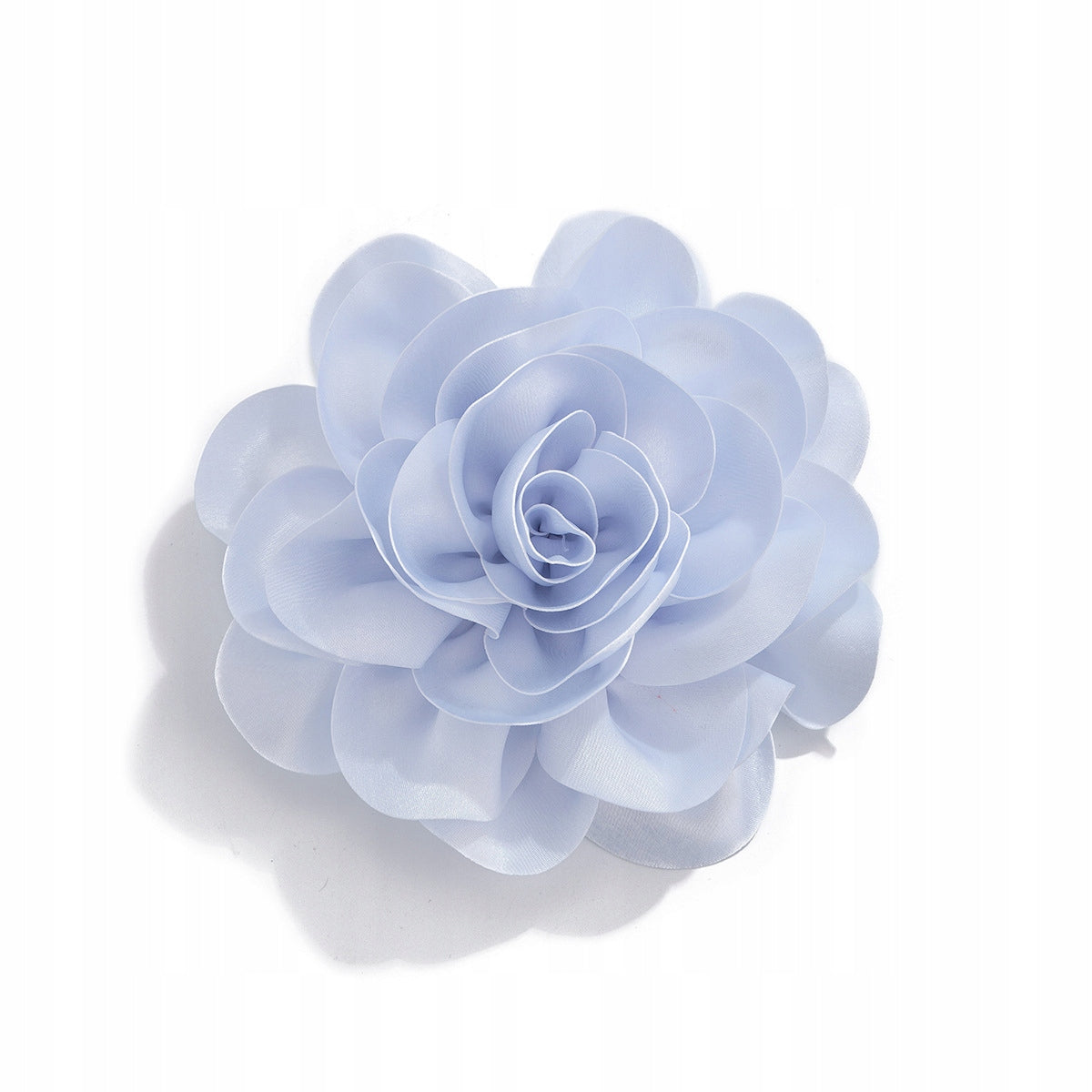 Broșă trandafir din satin 20 cm – albă și roz