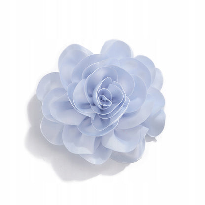 Broșă trandafir din satin 20 cm – albă și roz
