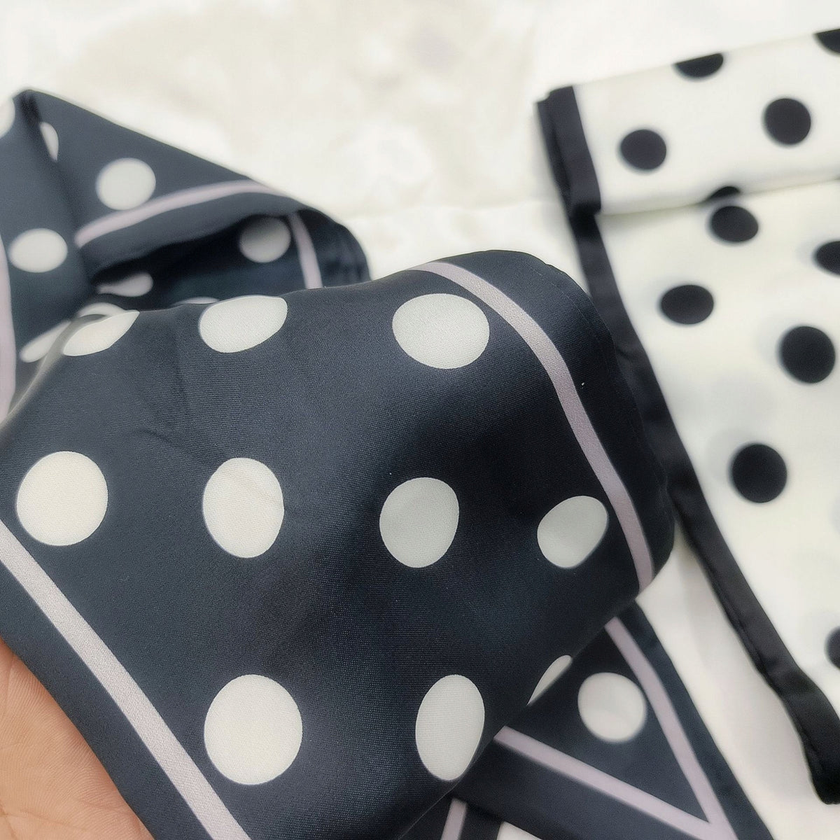 Silk-Effect Square Scarf 13 × 147 cm