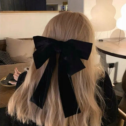 Hair Claw Clip with Bow – Black