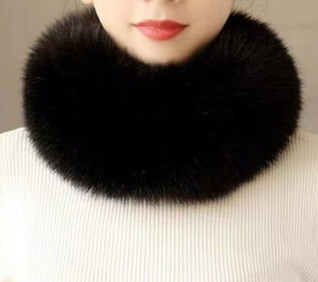 Écharpe en fausse fourrure 50 × 10 cm – noir