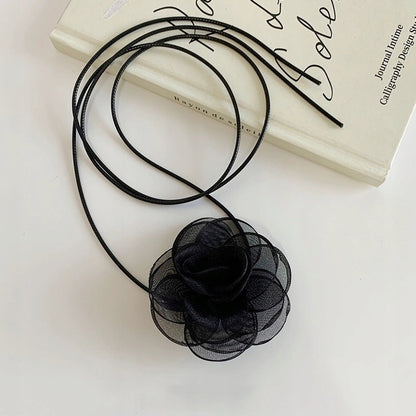 Rose Choker – Black & Pink