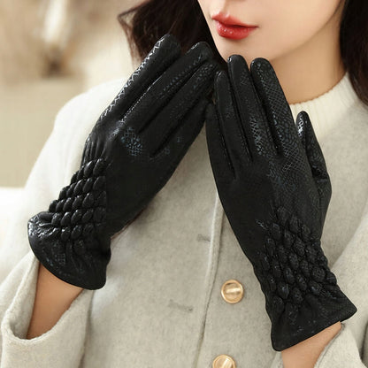 Guantes de cuero de mujer – negro