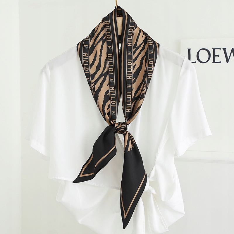 Silk-Effect Square Scarf 13 × 147 cm