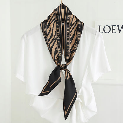 Silk-Effect Square Scarf 13 × 147 cm