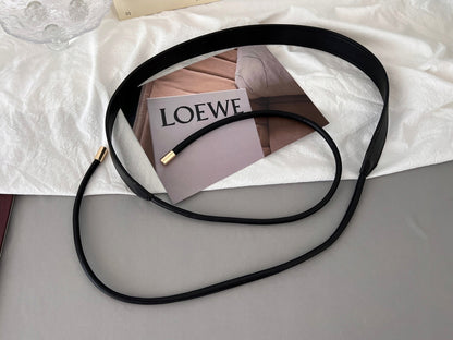 Women's Black Faux Leather Tie-Waist Belt — Elegant Fashion Accessory