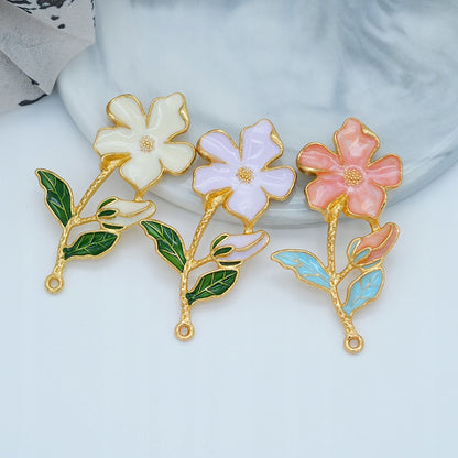 Brosche Blume mit Perlen – goldfarben