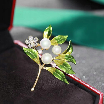Brosche Baum mit Zirkonia