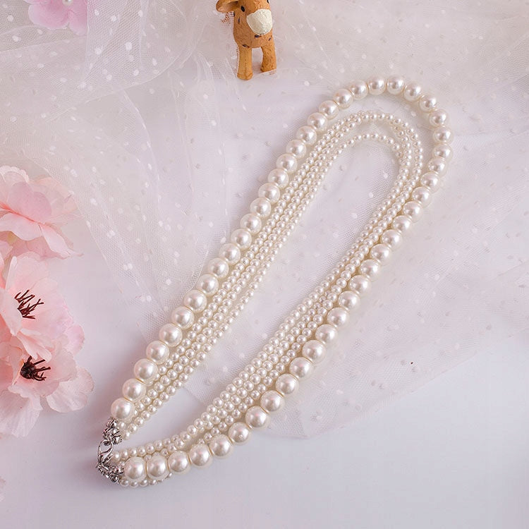Elegant White Glass Pearl Necklace — Stylish Classic Jewellery
