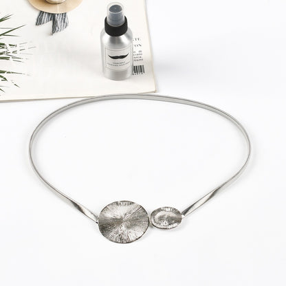 Cinturón elástico de muelle de mujer – plateado