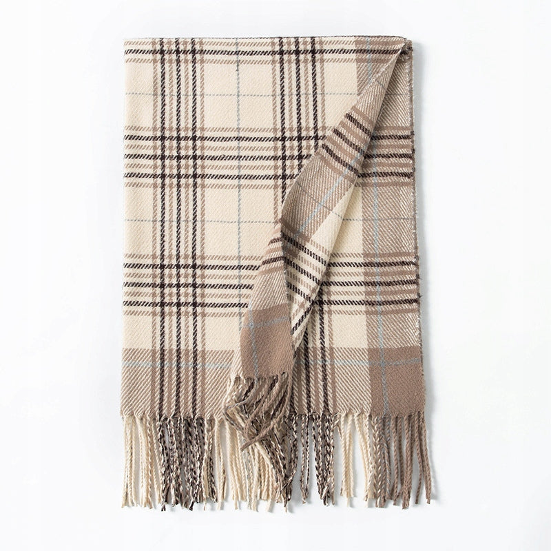 Damenschal 200 × 66 cm – beige und braun