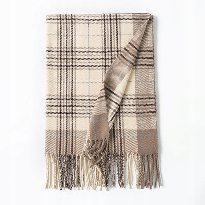 Damenschal 200 × 66 cm – beige und braun