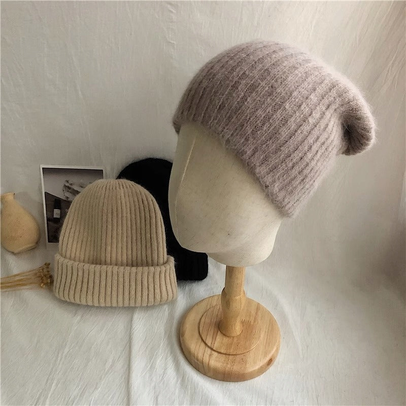Bonnet pour femme – marron clair et kaki
