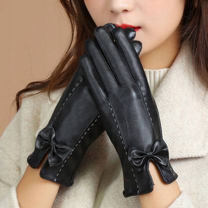 Gants en similicuir pour femme – noir