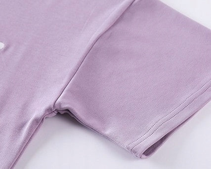 Women's Pyjamas — Purple with Checked Trousers