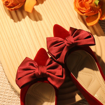 Clips de chaussures à nœuds en satin – bordeaux