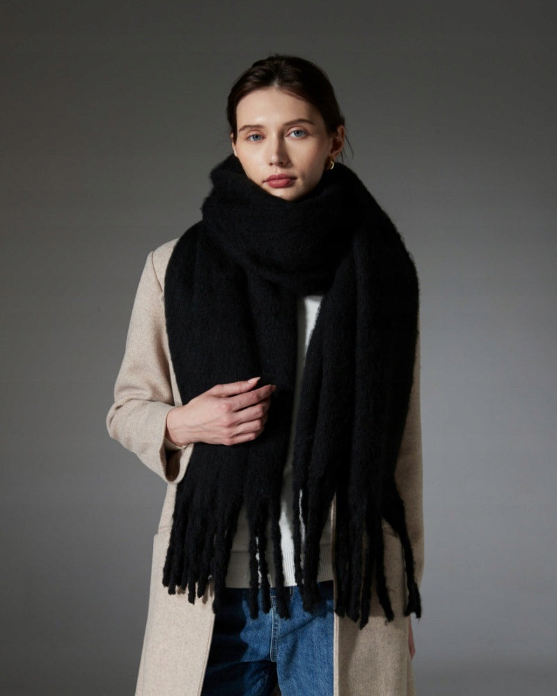 Damen-Winterschal 200 × 40 cm – schwarz