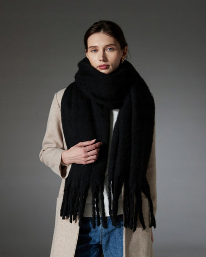 Damen-Winterschal 200 × 40 cm – schwarz