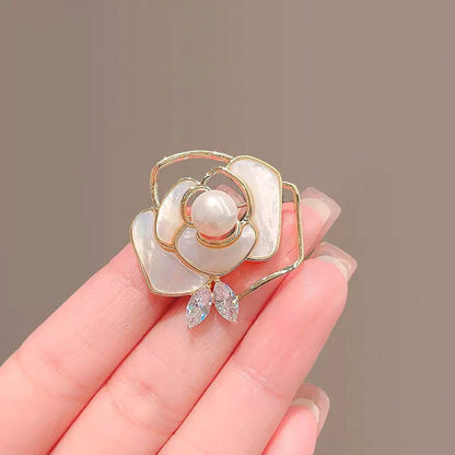Brosche Blume mit Zirkonia