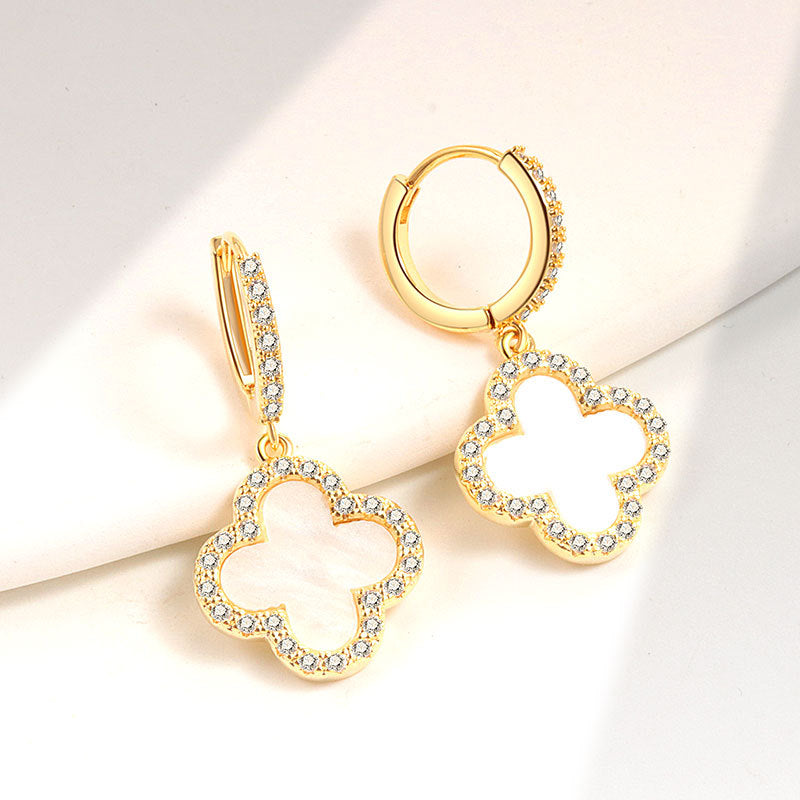Women's Earrings with Rhinestones – White
