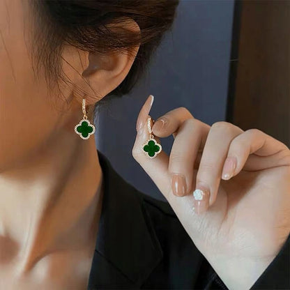 Delicate, Elegant Women's Green Earrings with Cubic Zirconia