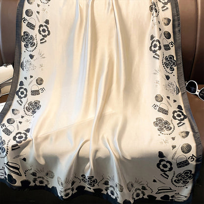 Women's Elegant Large Silk-Effect Scarf — Beautiful, Sophisticated Style, 180×90 cm