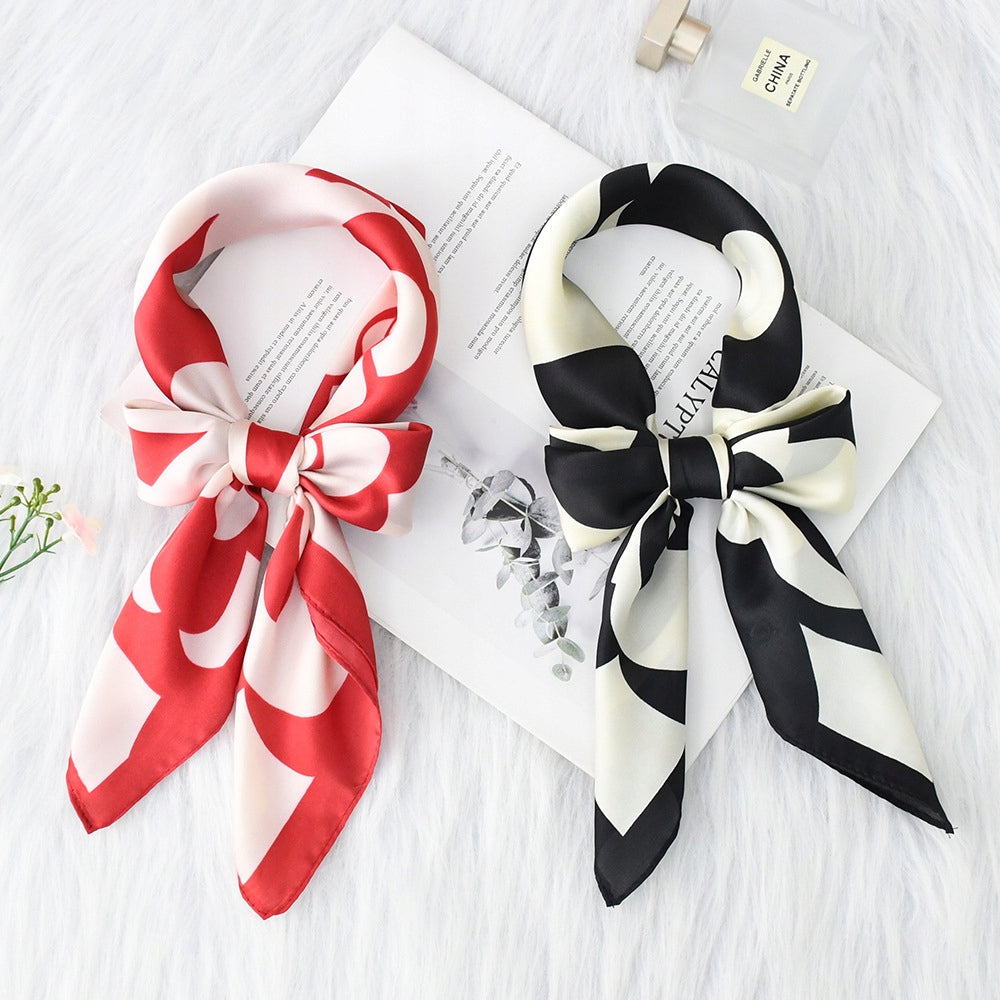 Women's Printed Silky Square Scarf — Gift Idea, 70×70 cm