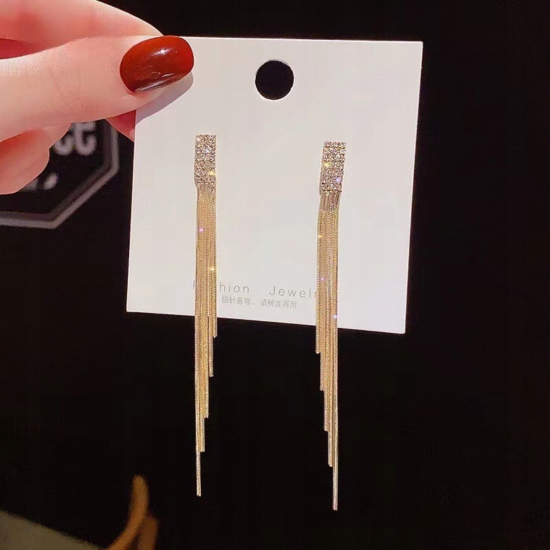 Drop Earrings with Rhinestones – Silver-Tone & Gold-Tone