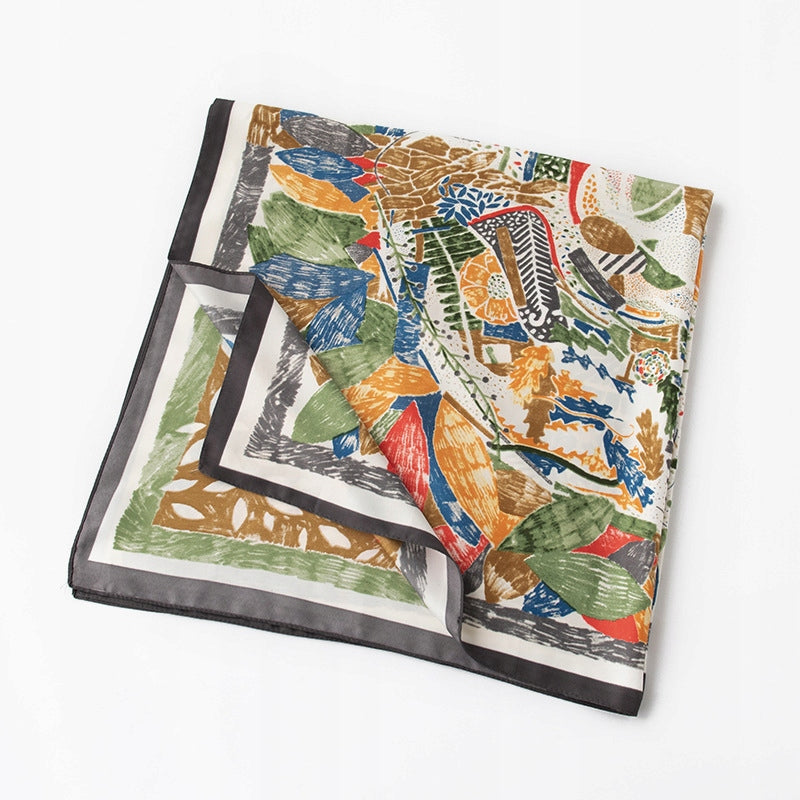 Pañuelo de mujer de imitación de seda 90 × 90 cm – multicolor