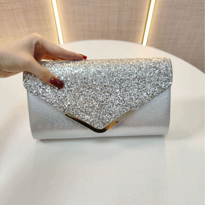 Glitzer-Clutch – silberfarben