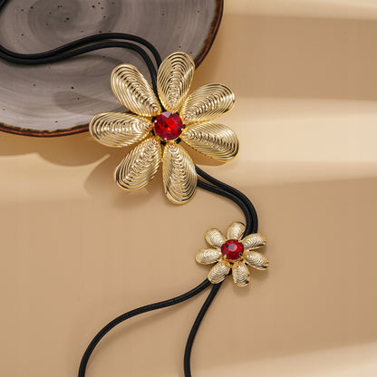 Collier pour femme à fleur – doré