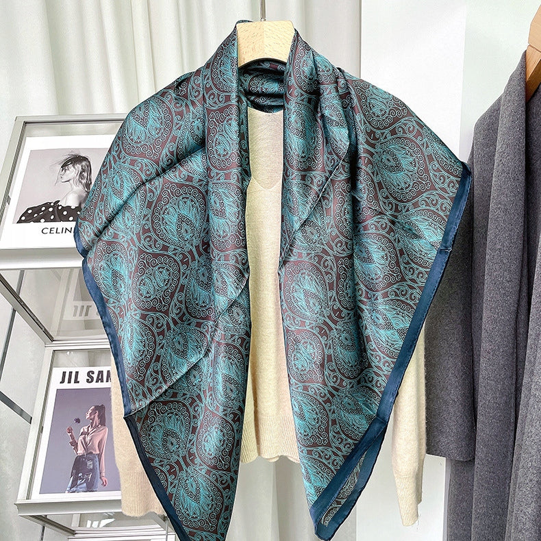 Silk-Effect Scarf 180 × 90 cm – Teal