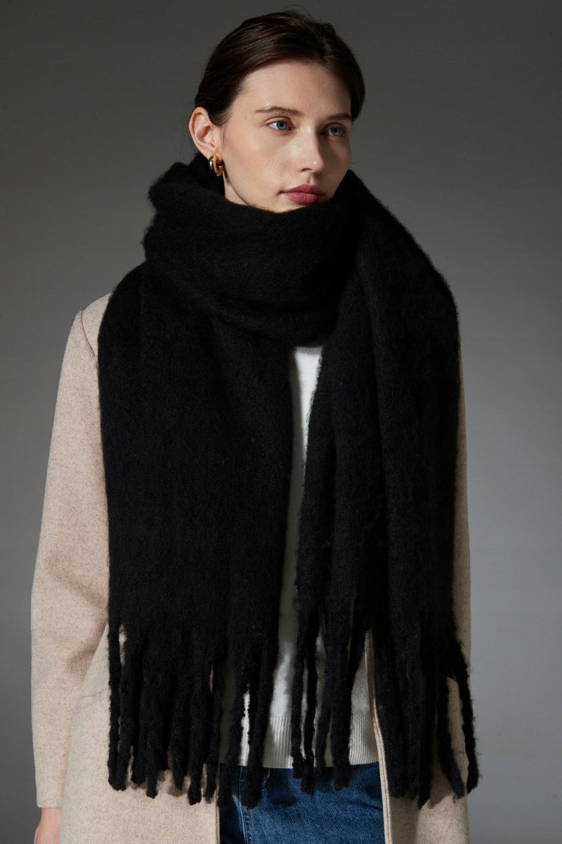 Damen-Winterschal 200 × 40 cm – schwarz