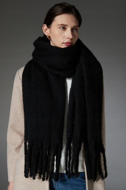 Damen-Winterschal 200 × 40 cm – schwarz